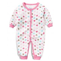 空氣棉嬰兒秋冬連身衣 - 粉紅小心心 24M